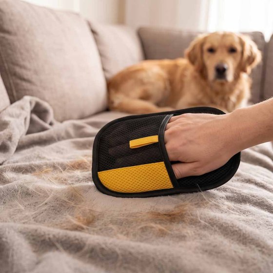 Handschoen voor dierenharen 