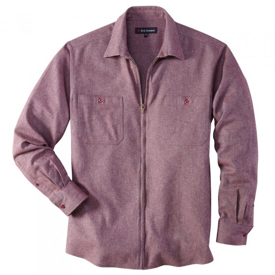 Chemise en flanelle avec glissière continue 3XL (47/48) | Gris