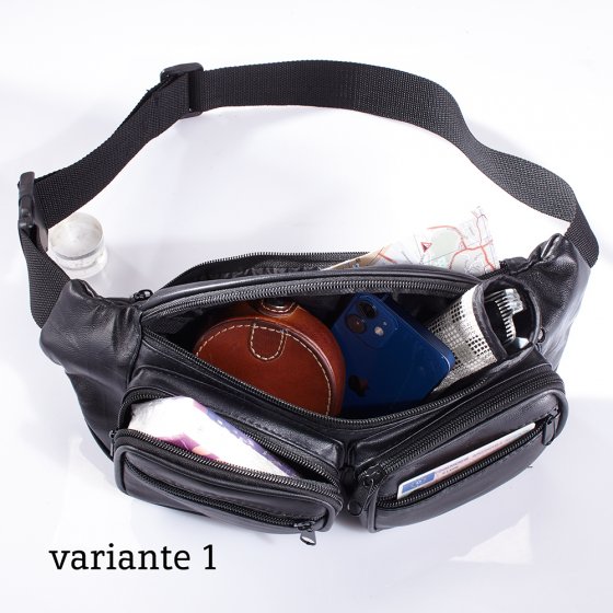 Sac ceinture en cuir 6 poches 