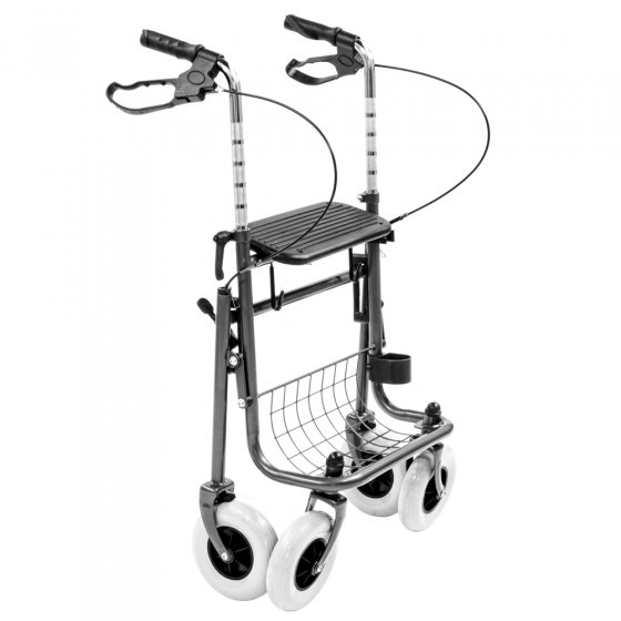 Stalen rollator met dienblad 