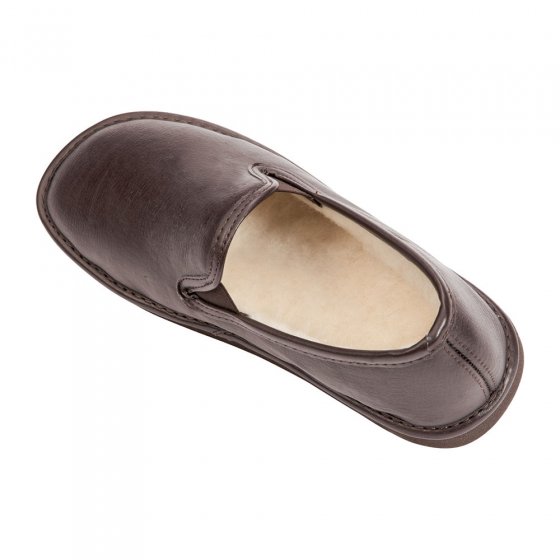 Chaussons doublés d.laine,marr 46 | Marron