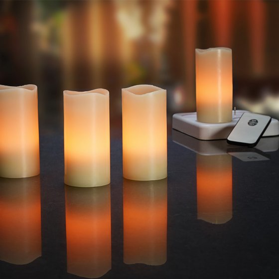 Bougies en cire à LED rechargeables 