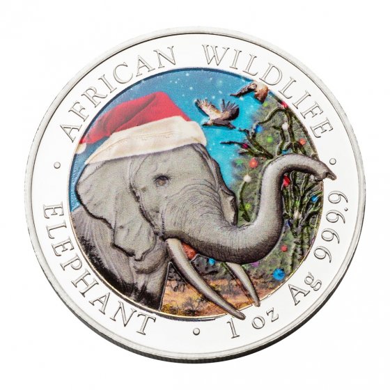 Zilveren munt 'African Wildlife Christmas' 