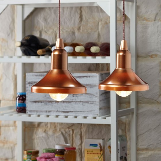 Draadloze lampen in koper-look Set van 2 stuks 