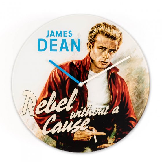 Glazen wandklok 'James Dean' 