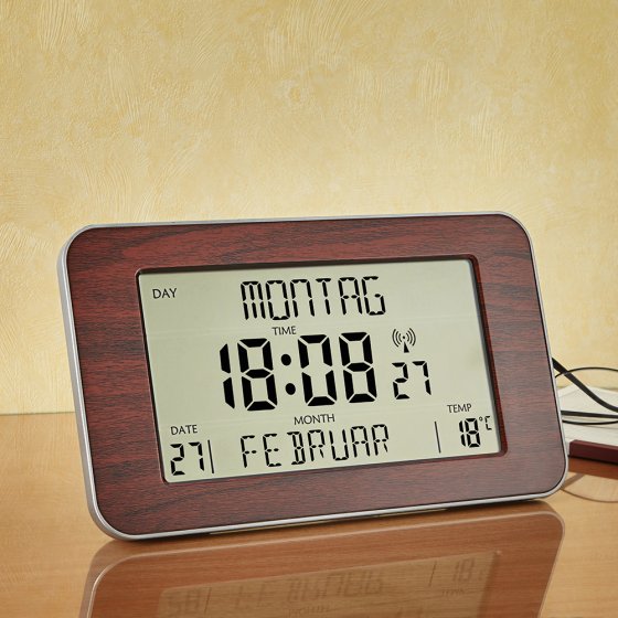 Horloge calendrier radiopilotée 