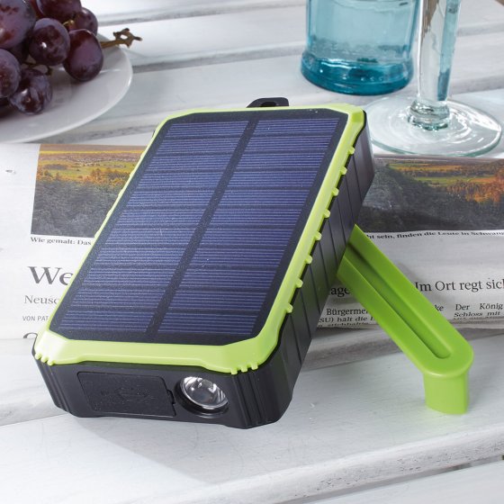 Solar-oplader met zwengel 