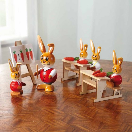 École des lapins en bois 