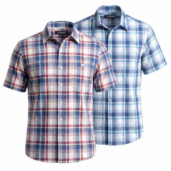 Chemise à carreaux facile d'entretien en lot 3XL (47/48) | Rouge#Bleu