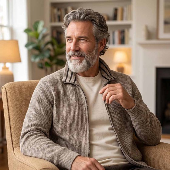 Cardigan Thermo 3XL (128/132) | Beige
