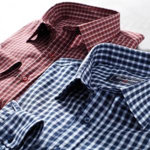 Makkelijk te strijken geruit overhemd (set van 2) 