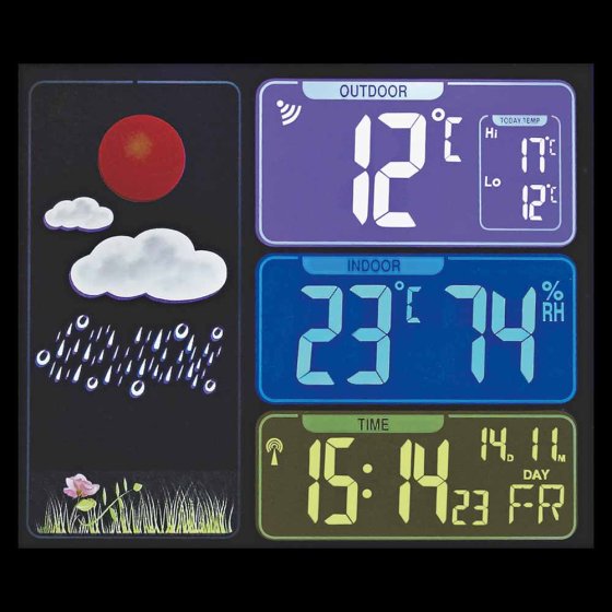 Weerstation met radioklok 