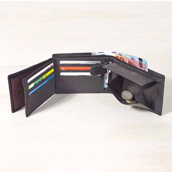 Portefeuille anti-RFID en cuir de buffle 