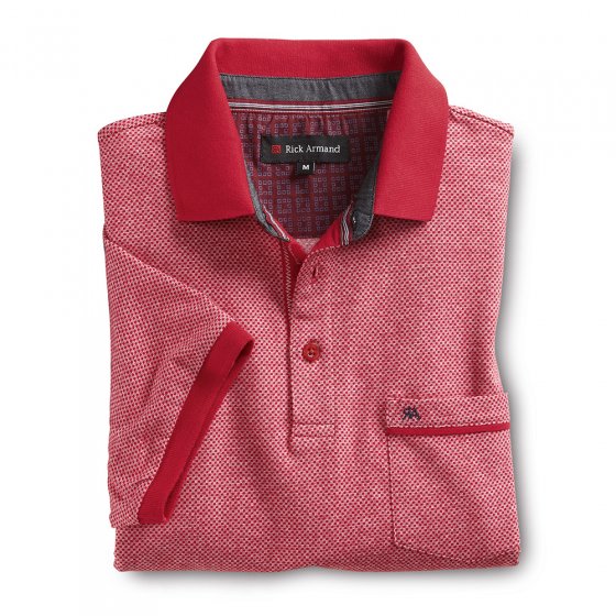 Poloshirt in structuurkwaliteit XL | Rood#wit
