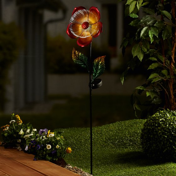 Fleur métallique à effet lumineux 