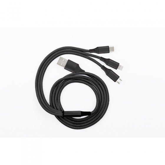 USB-oplaadkabel 3-in-1 Zwart
