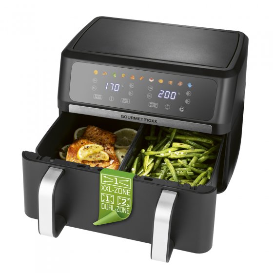 Heteluchtfriteuse met dubbele lade 