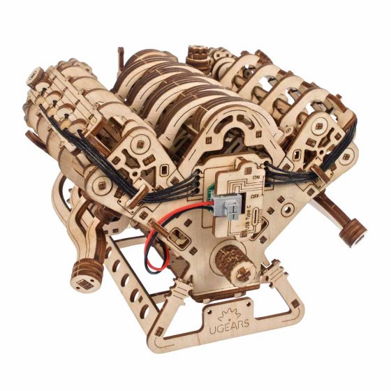 Houten modelmotor V8 
