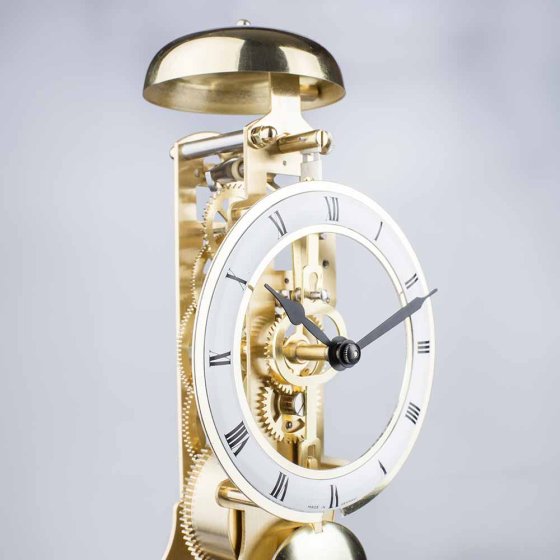 Horloge de table élégante avec cloche Marron