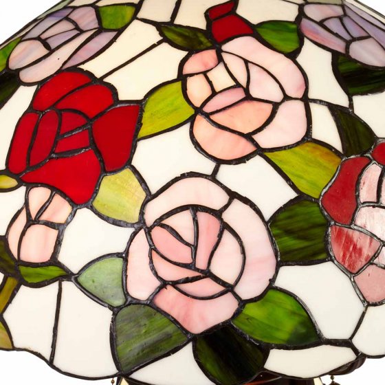 Lampe de table « Roses » style Tiffany 