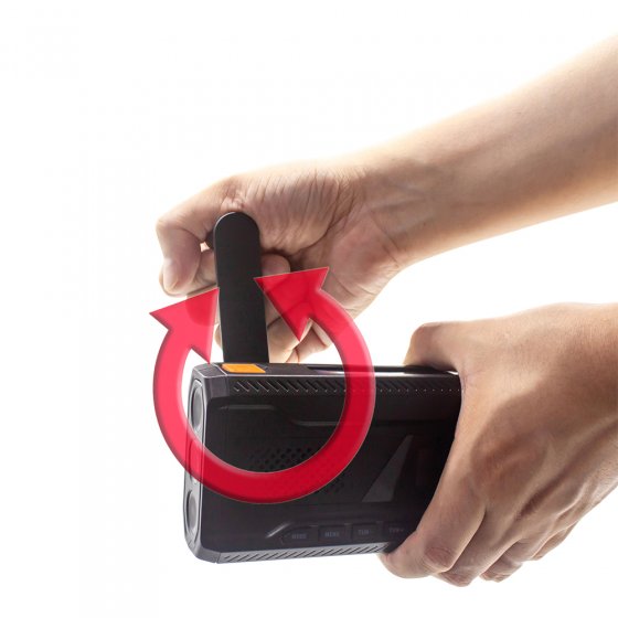 DAB+-radio met handmatige oplader en zonne-energie 