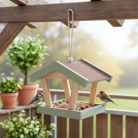 Mangeoire pour oiseaux en bois 