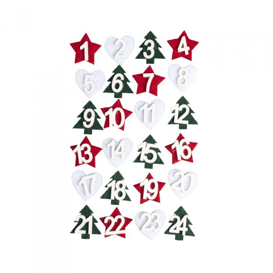 Autocollants en feutre « Calendrier de l'Avent » 