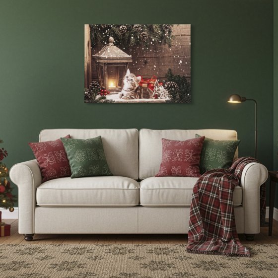 Tableau à LED « Chat Lisa » 