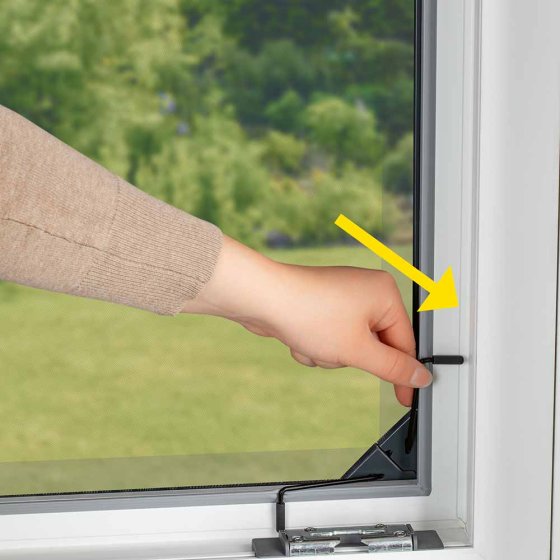 Moustiquaire télescopique avec filet intégré, anthracite 