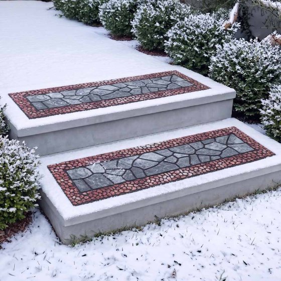 Lot de 2 tapis de protection pour les seuils – Anthracite/Terracotta  