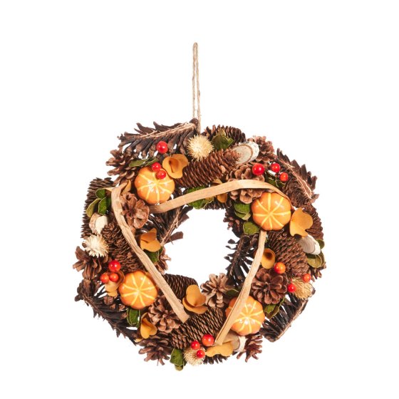 Herfstkrans voor aan de deur 