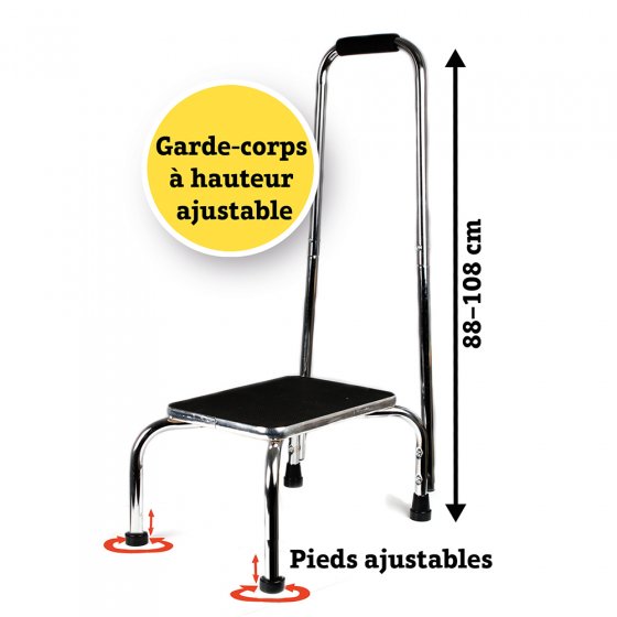 Marchepied avec garde-corps ajustable 