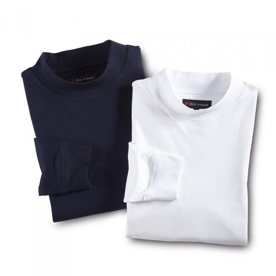 Shirt met staande kraag 3 stuks XL | Marine#Zilvergrijs#Wit