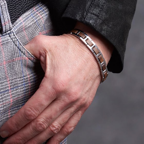 Bracelet magnétique cœur en bois 