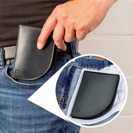 Porte-monnaie en cuir pour poche avant 