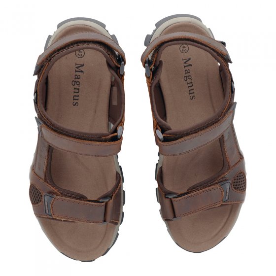 Extra lichte klittenbandsandaal van leer 