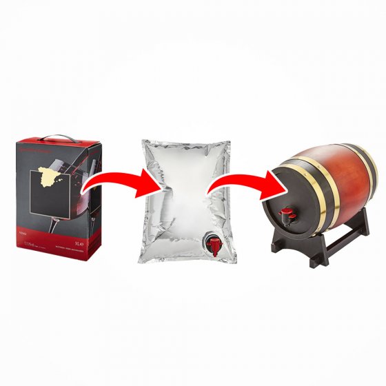 Mini-wijnvat van pijnboomhout 