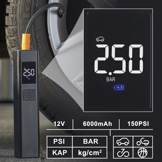 Compresseur d’air sans fil rechargeable 