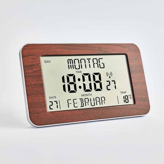 Horloge calendrier radiopilotée 