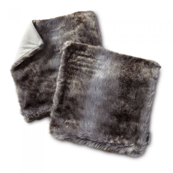 Housses de coussin en fausse fourrure aspect « loup » Lot de 2  