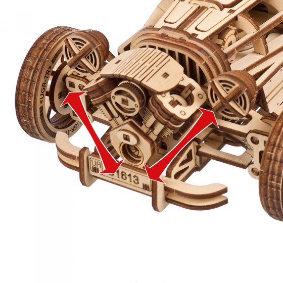 Maquette en bois véhicule à trois roues 