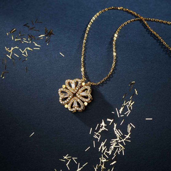 Collier trèfle et cœurs 