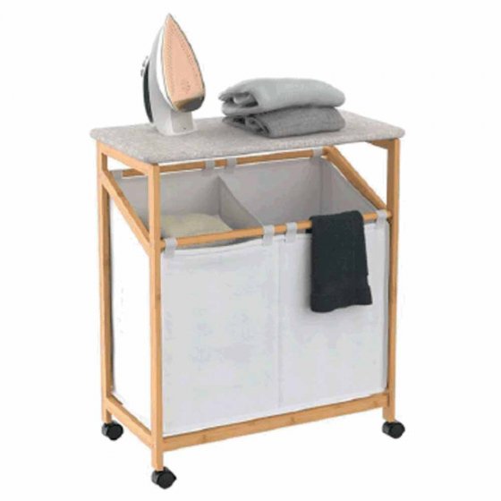 Table à repasser avec panier à linge 