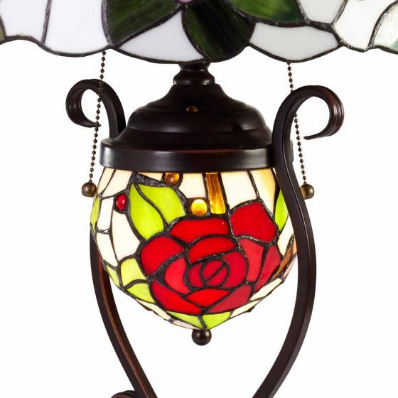 Lampe de table « Roses » style Tiffany 