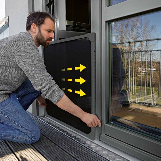 Moustiquaire télescopique pour portes de balcon et de terrasse, anthracite 
