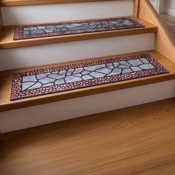 Lot de 2 tapis de protection pour les seuils – Anthracite/Terracotta  