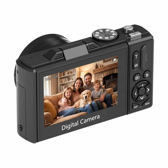 Digitale camera met uitklapbaar scherm 