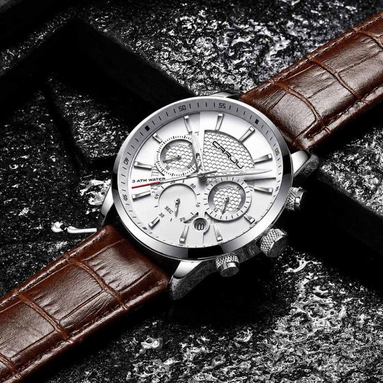 Herenhorloge met sportieve wijzerplaat 