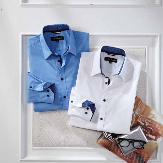 Stretch-overhemd met contrasten 