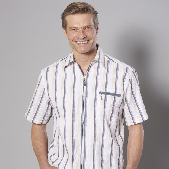 Chemise zippée en seersucker 